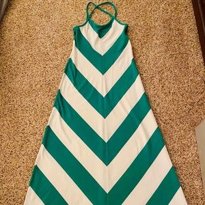 GAP Green chevron dress (long goes down to ankles)